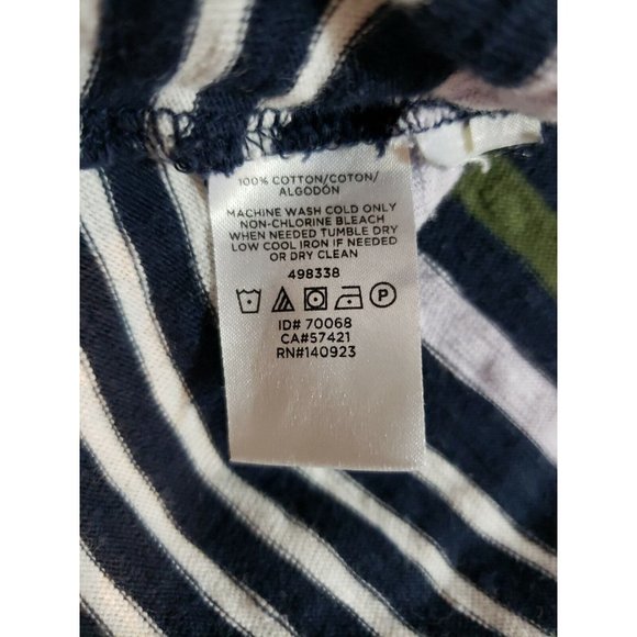 Lou & Grey Casual T-Shirt Dress Size M Short Sleeves Knee Length Blue stripe - Picture 5 of 11